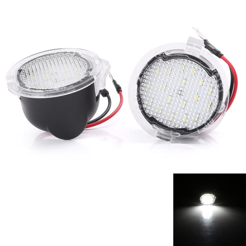 Mallofusa 2pcs High Power LED Puddle Lights Under Side Mirror Tow for F150 Raptor Explorer Fusion Edge Flex Expedition Mondeo Taurus Mustang Ranch Heritage (White) - Image 3